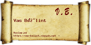 Vas Bálint névjegykártya